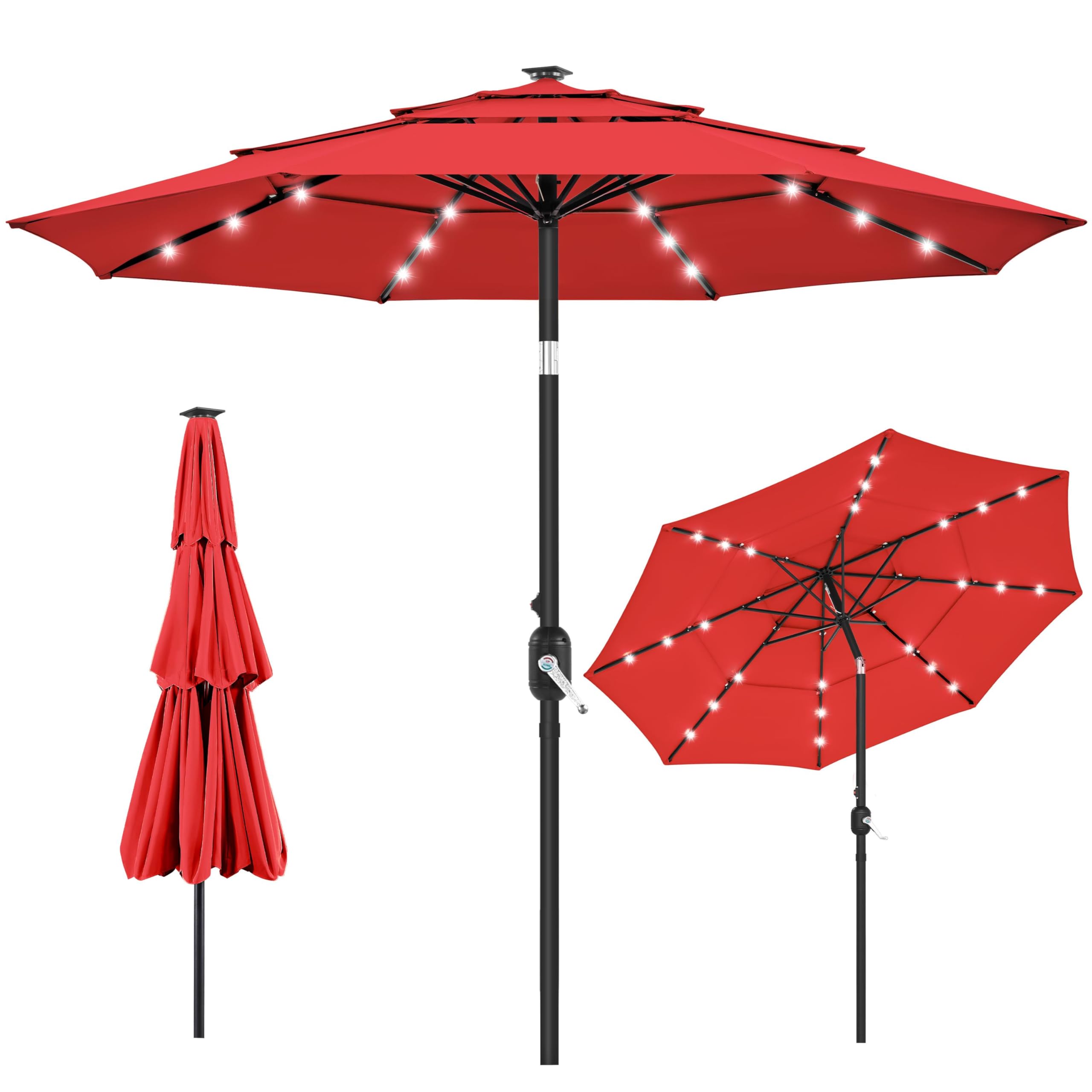 Amazon.com : Yaheetech 10ft 3-Tier Vented Solar Patio Umbrella